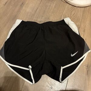 Nike Women's Black and White Athletic Shorts